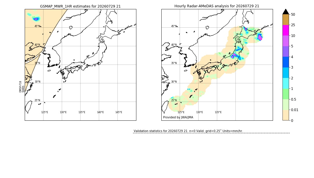 GSMaP MWR validation image. 2026/07/29 21