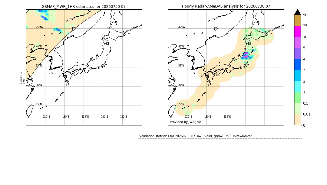 GSMaP MWR validation image. 2026/07/30 07