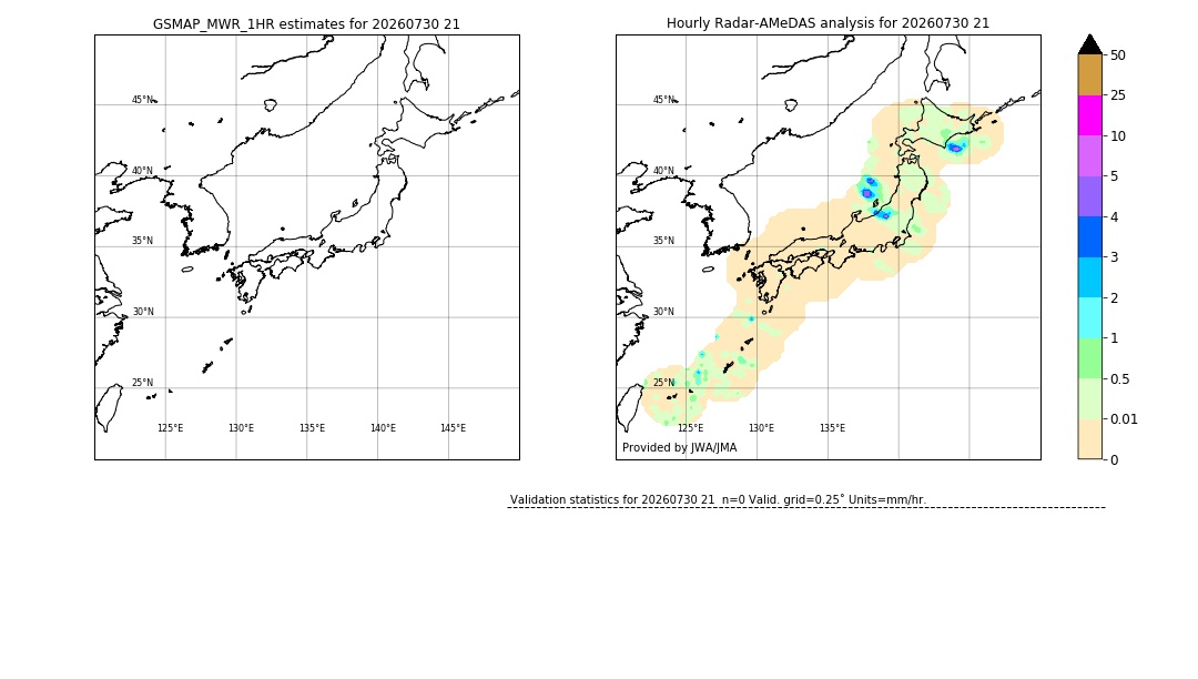 GSMaP MWR validation image. 2026/07/30 21