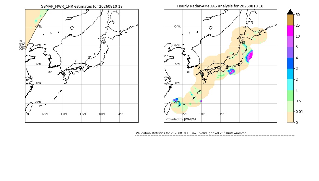 GSMaP MWR validation image. 2026/08/10 18