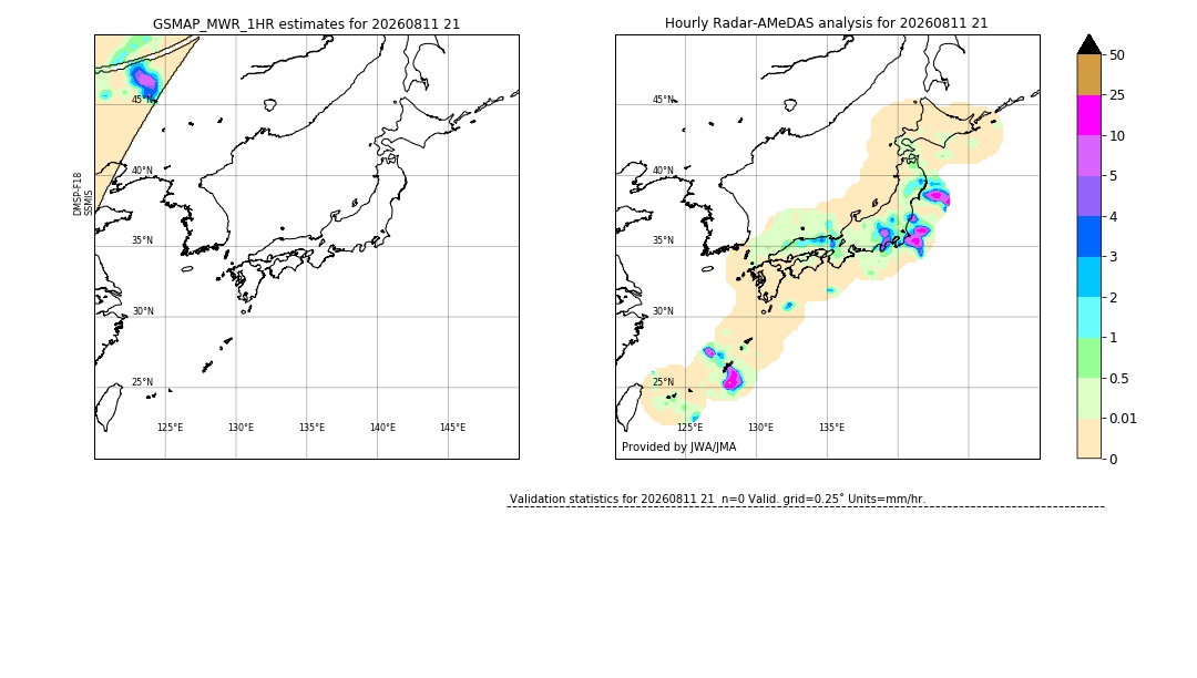 GSMaP MWR validation image. 2026/08/11 21