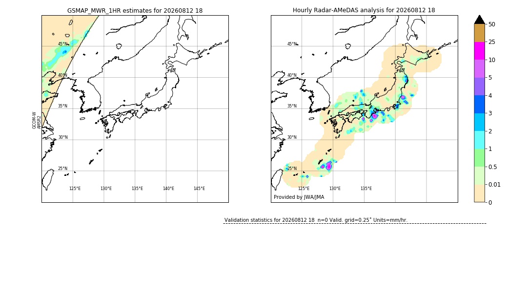 GSMaP MWR validation image. 2026/08/12 18