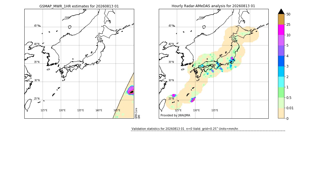 GSMaP MWR validation image. 2026/08/13 01