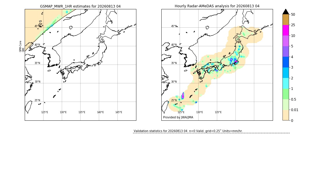GSMaP MWR validation image. 2026/08/13 04