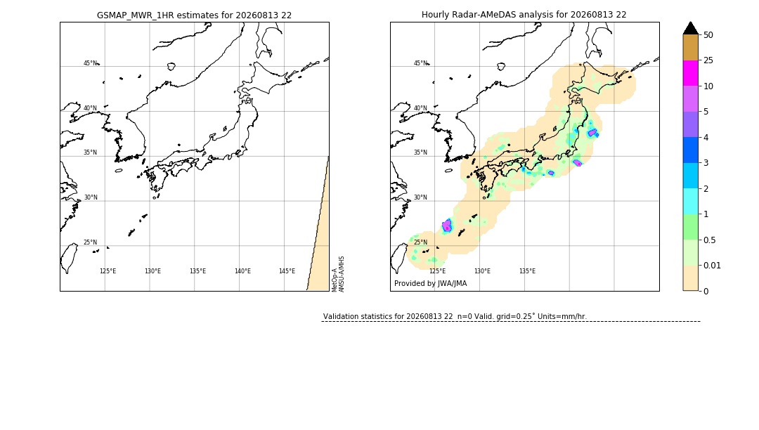 GSMaP MWR validation image. 2026/08/13 22