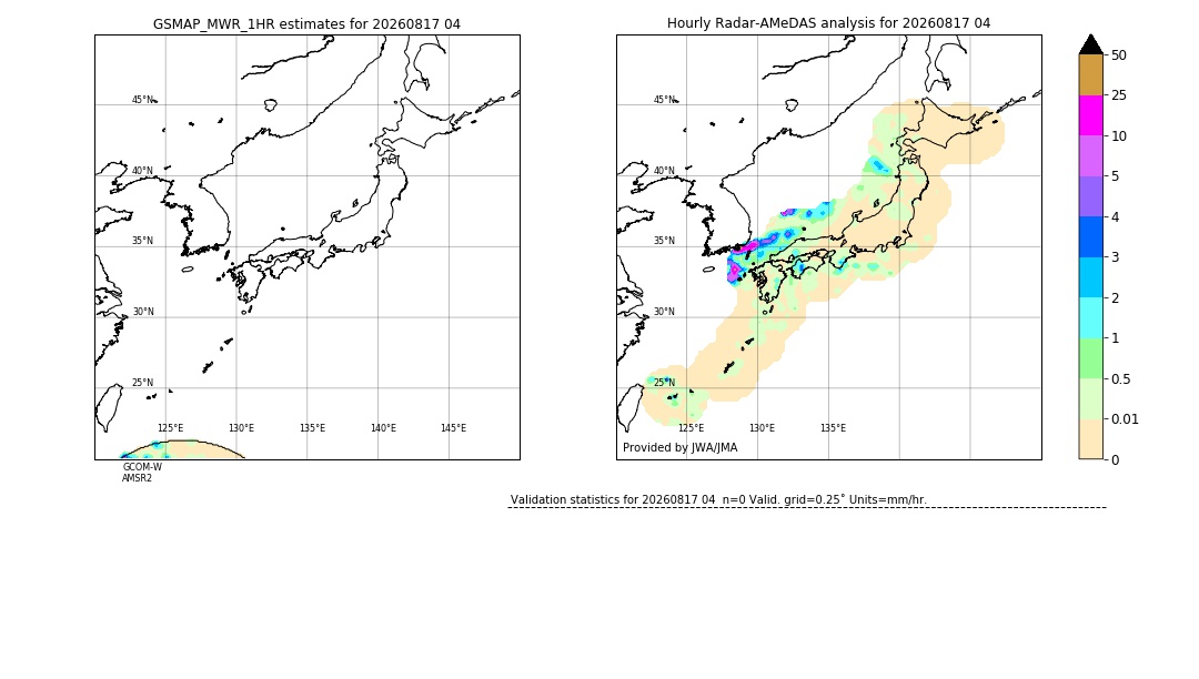 GSMaP MWR validation image. 2026/08/17 04