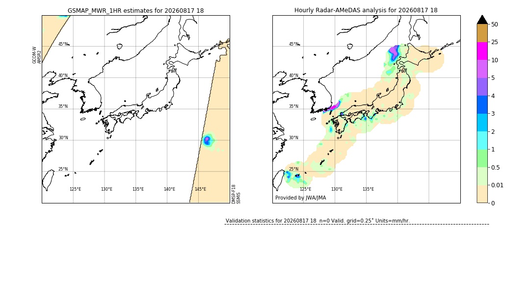 GSMaP MWR validation image. 2026/08/17 18