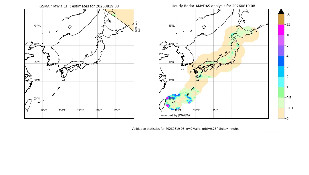 GSMaP MWR validation image. 2026/08/19 08