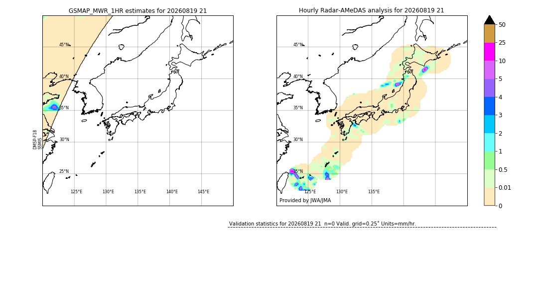 GSMaP MWR validation image. 2026/08/19 21
