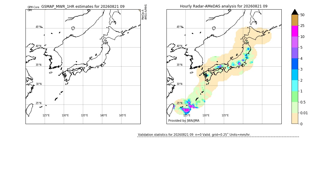 GSMaP MWR validation image. 2026/08/21 09