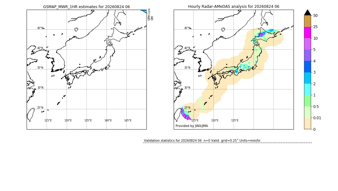 GSMaP MWR validation image. 2026/08/24 06