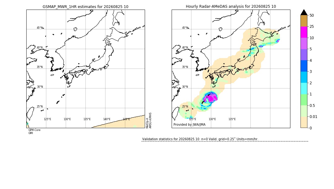 GSMaP MWR validation image. 2026/08/25 10
