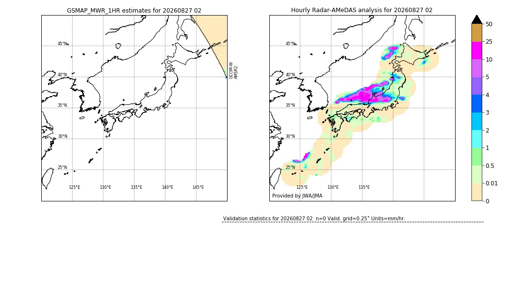 GSMaP MWR validation image. 2026/08/27 02