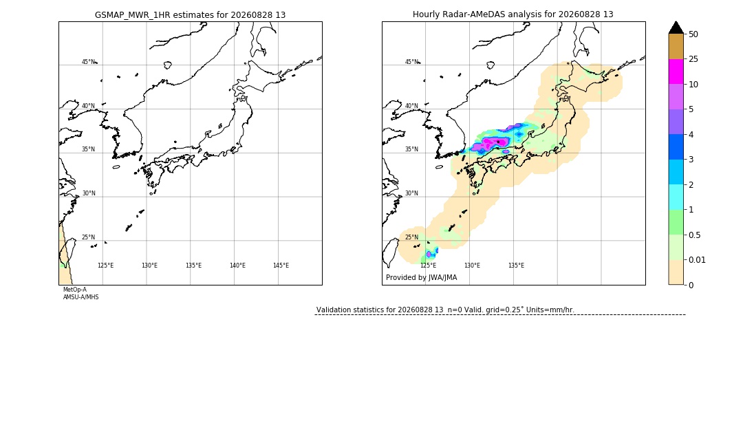 GSMaP MWR validation image. 2026/08/28 13