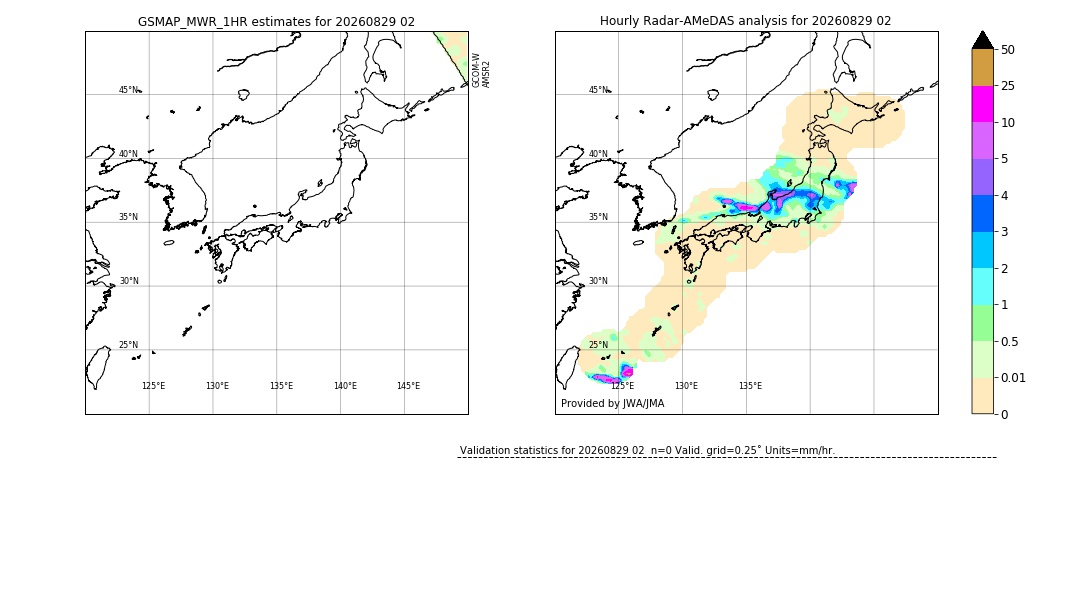GSMaP MWR validation image. 2026/08/29 02