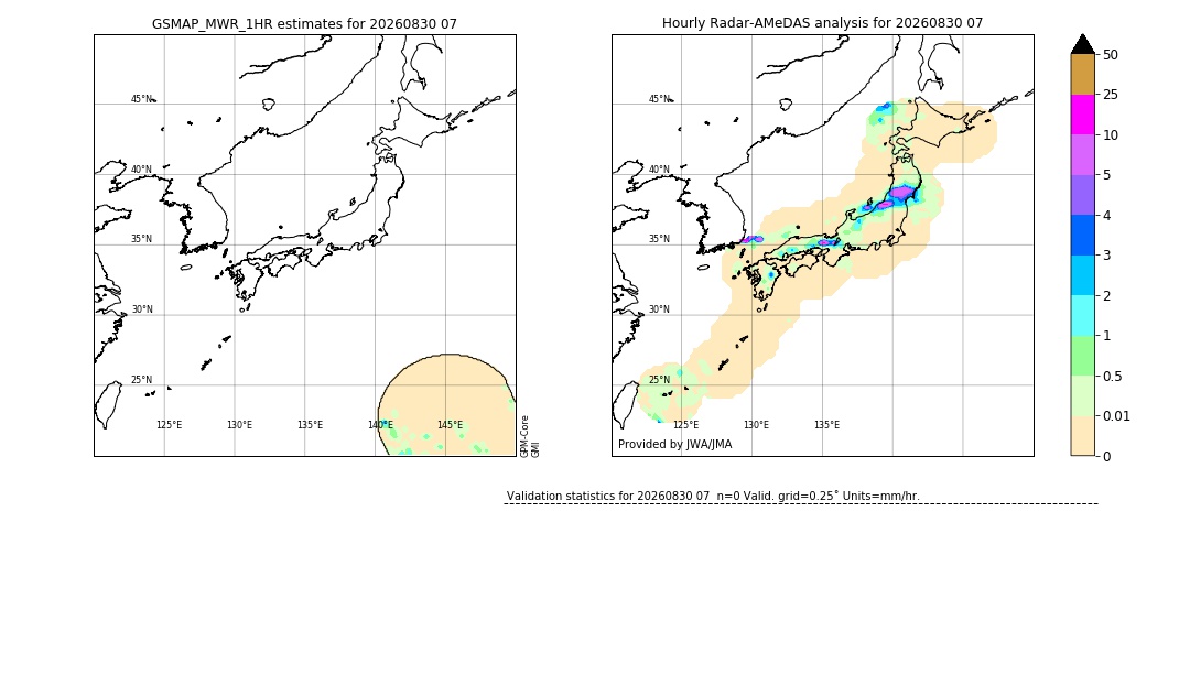 GSMaP MWR validation image. 2026/08/30 07