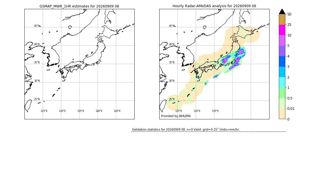 GSMaP MWR validation image. 2026/09/09 08