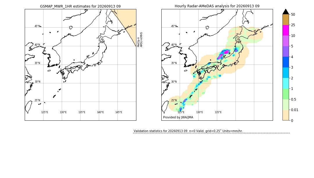 GSMaP MWR validation image. 2026/09/13 09