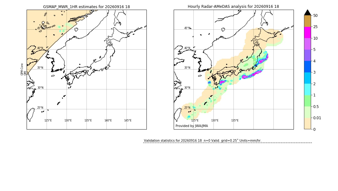 GSMaP MWR validation image. 2026/09/16 18