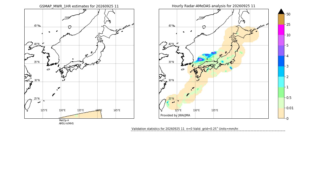 GSMaP MWR validation image. 2026/09/25 11