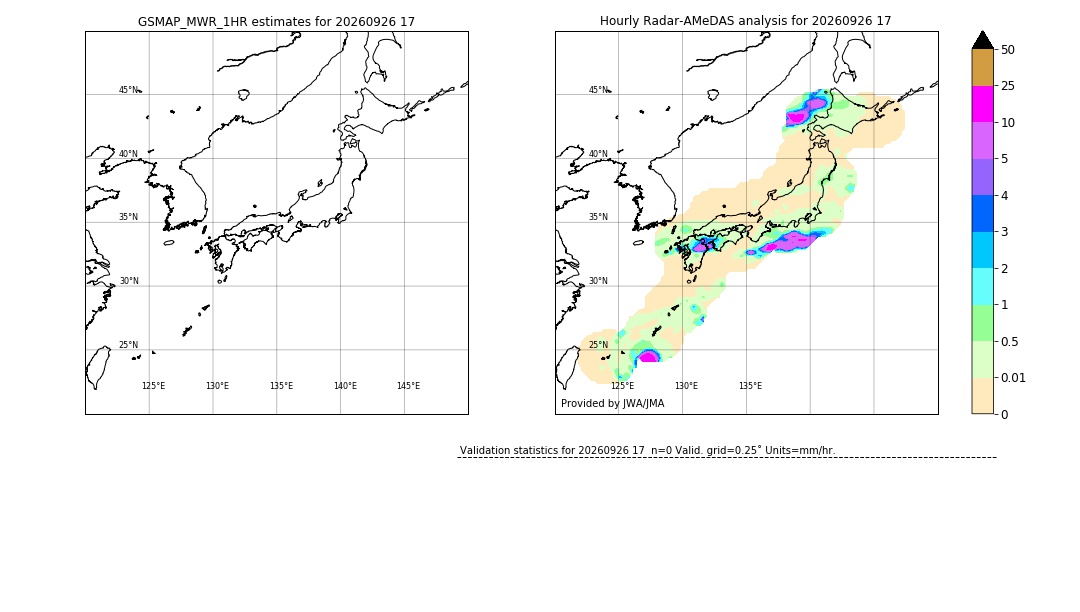 GSMaP MWR validation image. 2026/09/26 17