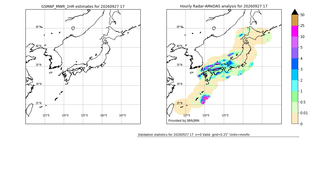 GSMaP MWR validation image. 2026/09/27 17