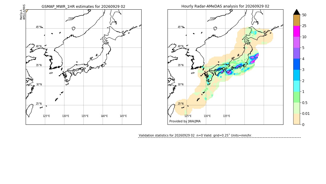 GSMaP MWR validation image. 2026/09/29 02