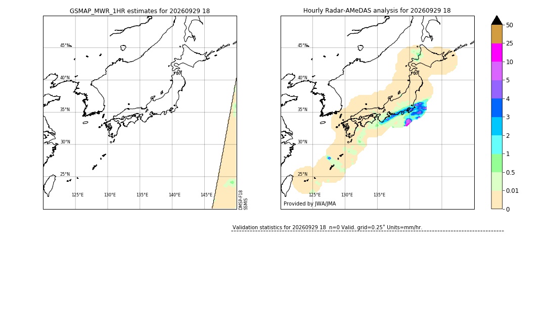 GSMaP MWR validation image. 2026/09/29 18