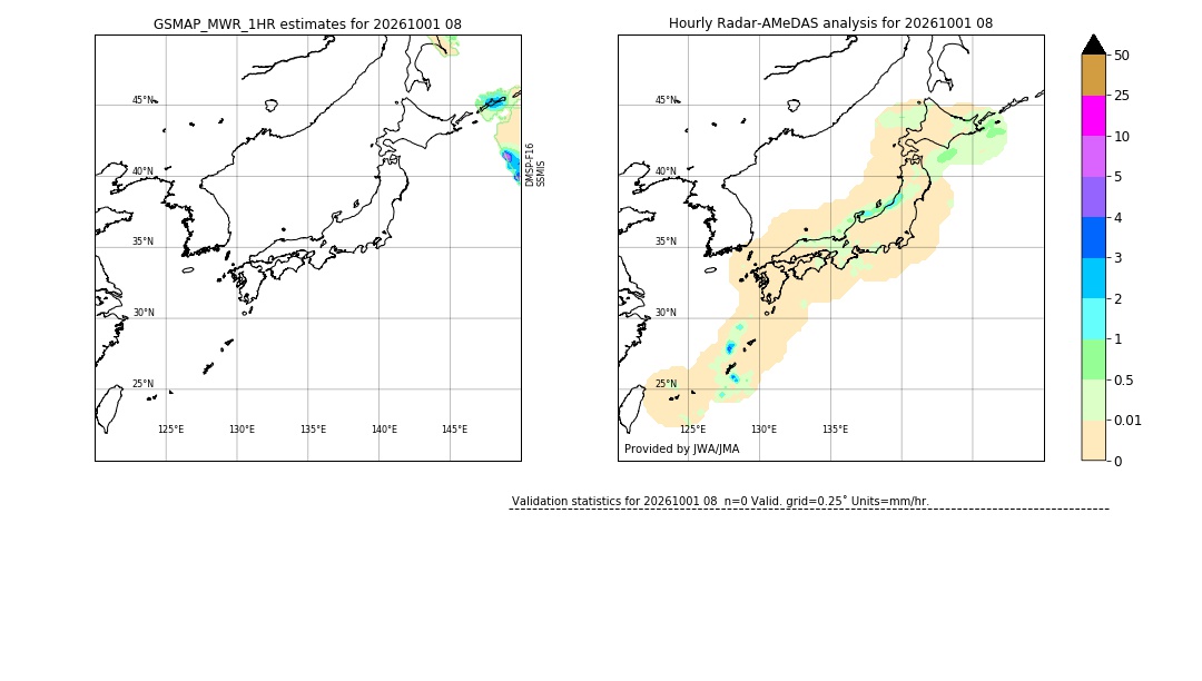 GSMaP MWR validation image. 2026/10/01 08