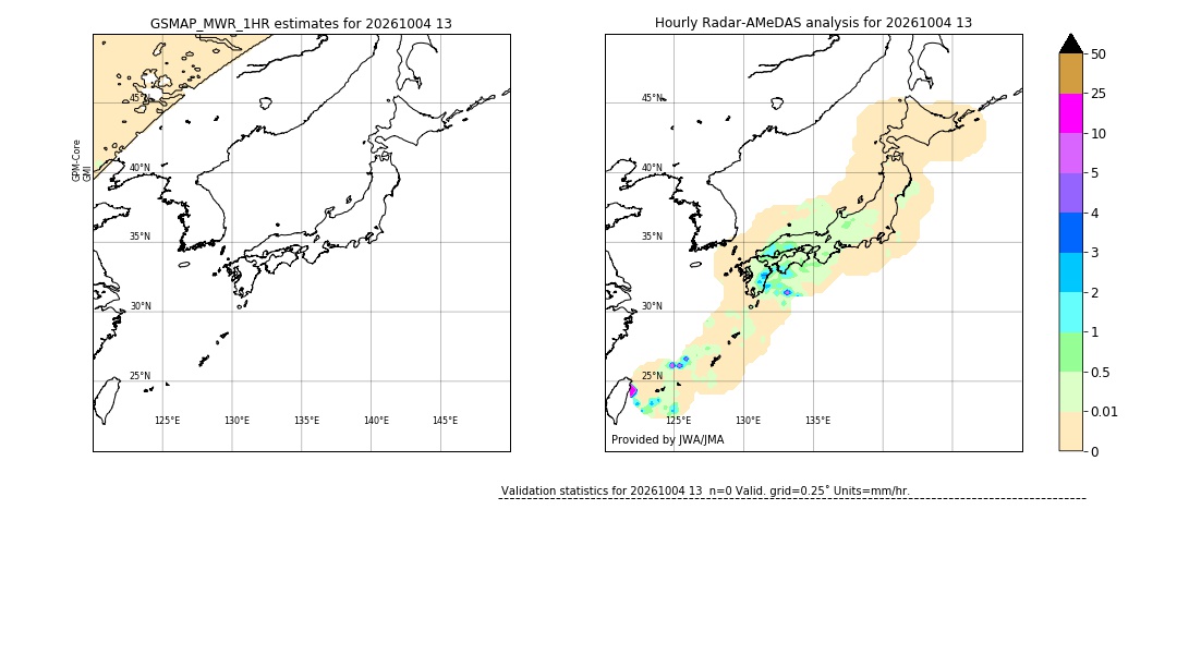 GSMaP MWR validation image. 2026/10/04 13