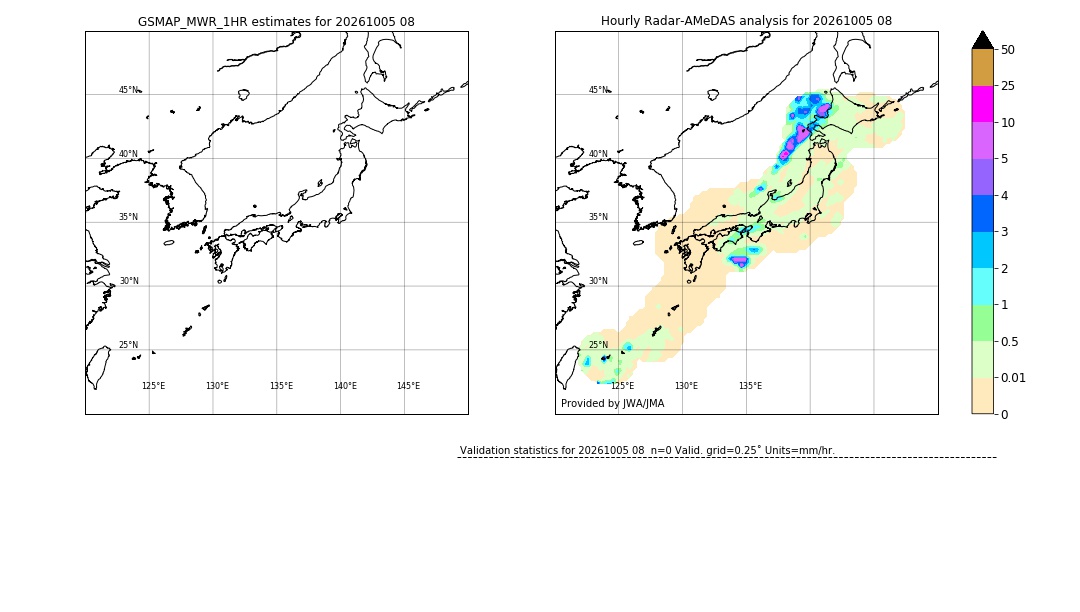 GSMaP MWR validation image. 2026/10/05 08
