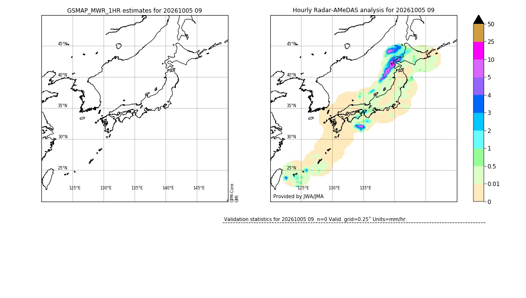 GSMaP MWR validation image. 2026/10/05 09