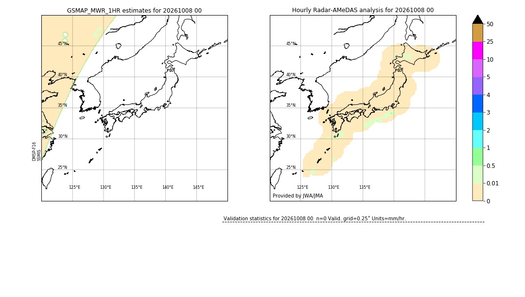 GSMaP MWR validation image. 2026/10/08 00