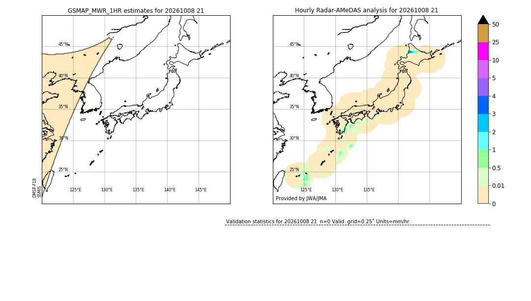 GSMaP MWR validation image. 2026/10/08 21