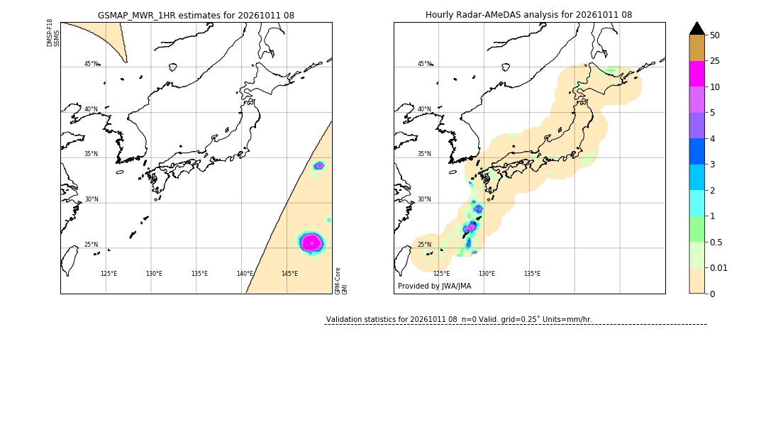 GSMaP MWR validation image. 2026/10/11 08