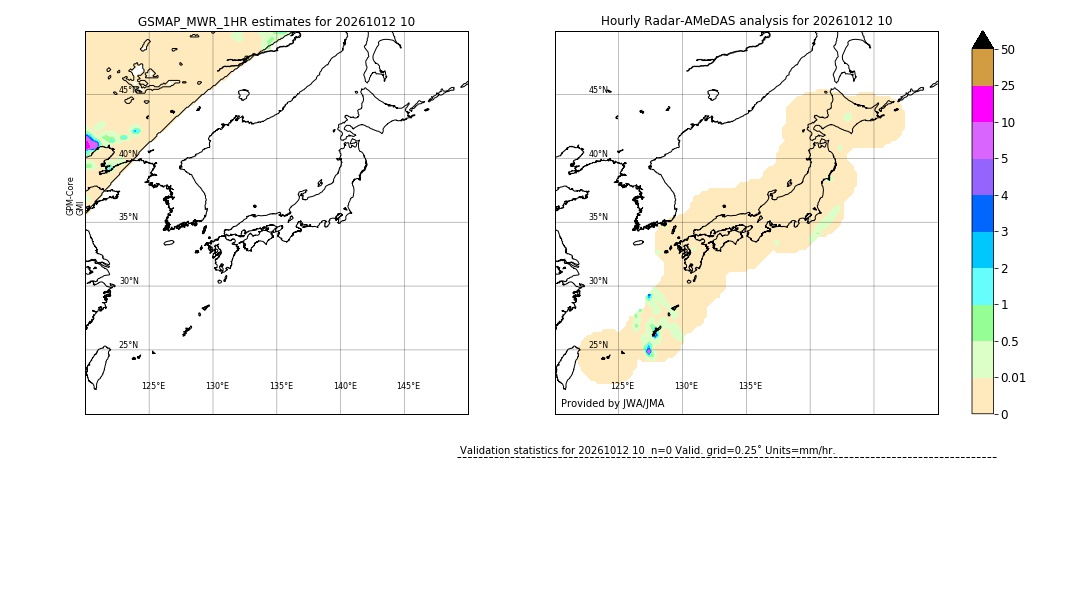 GSMaP MWR validation image. 2026/10/12 10