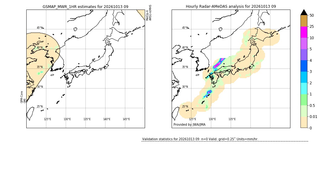 GSMaP MWR validation image. 2026/10/13 09