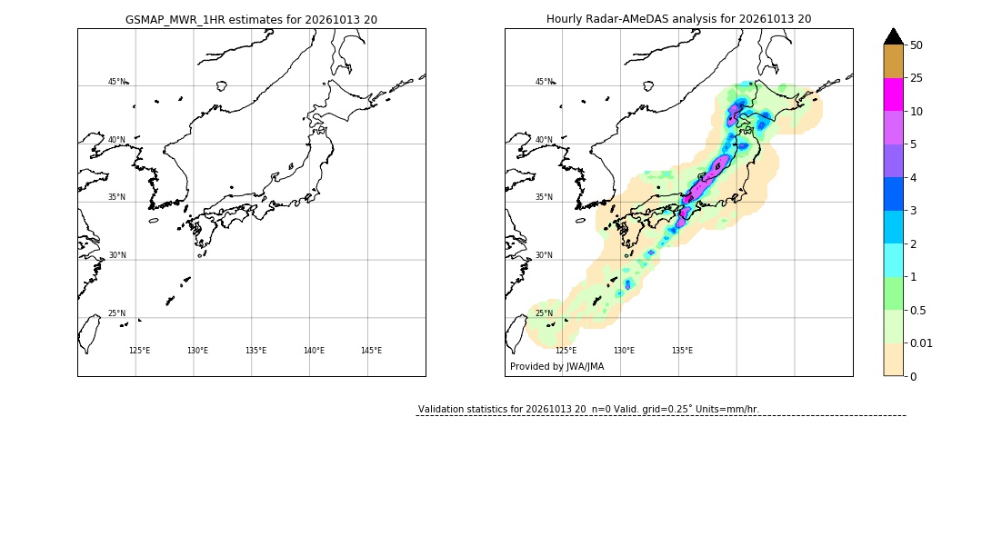 GSMaP MWR validation image. 2026/10/13 20