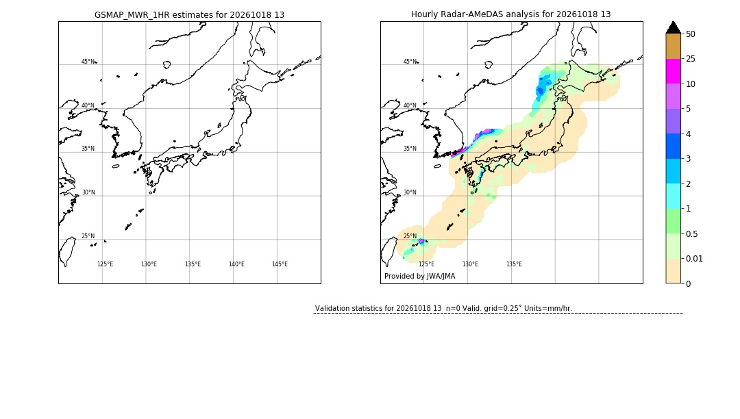 GSMaP MWR validation image. 2026/10/18 13