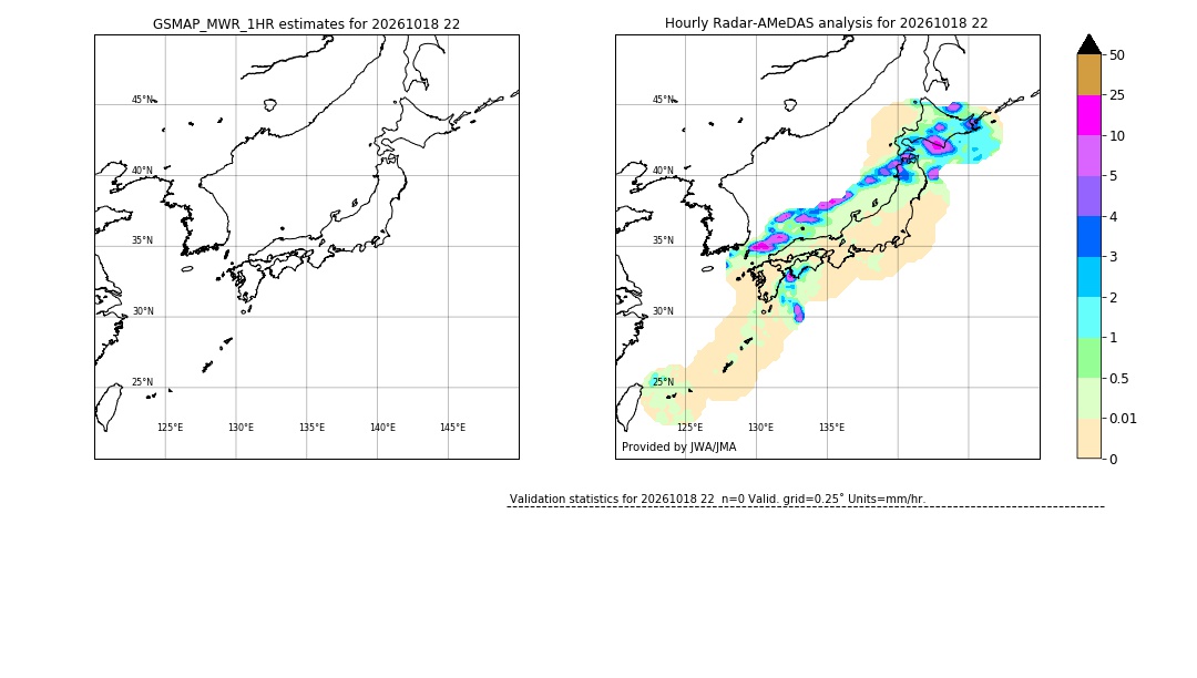 GSMaP MWR validation image. 2026/10/18 22