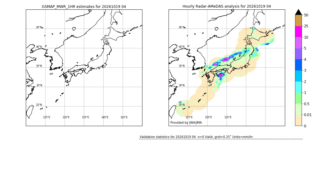 GSMaP MWR validation image. 2026/10/19 04