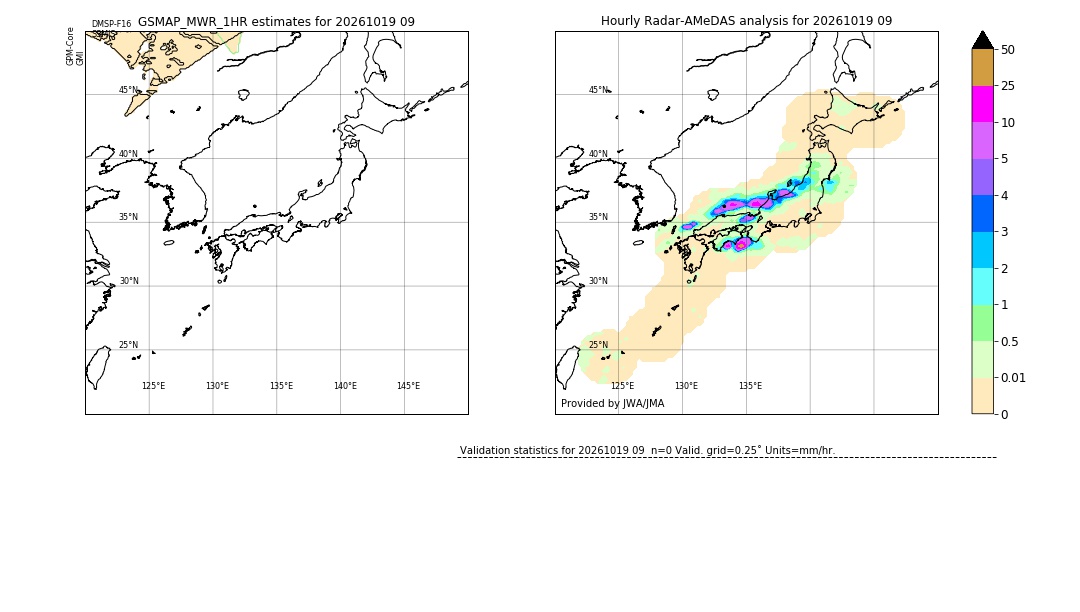 GSMaP MWR validation image. 2026/10/19 09