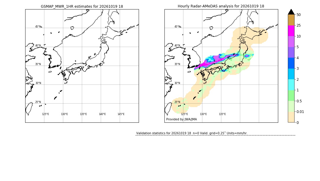 GSMaP MWR validation image. 2026/10/19 18