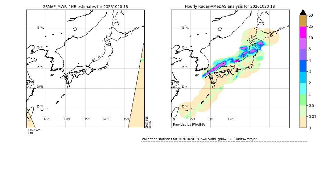 GSMaP MWR validation image. 2026/10/20 18
