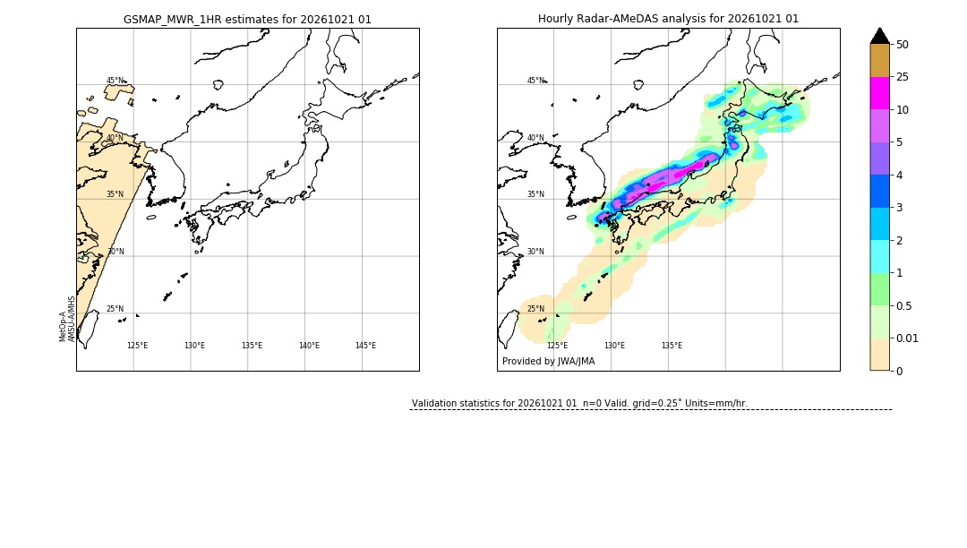 GSMaP MWR validation image. 2026/10/21 01