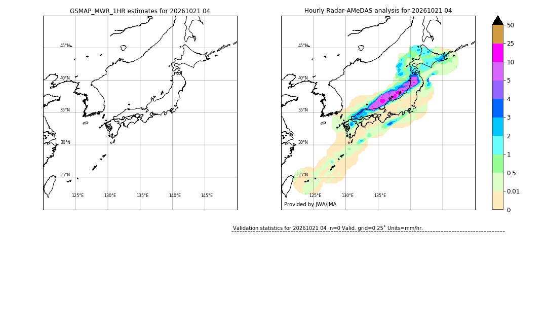 GSMaP MWR validation image. 2026/10/21 04