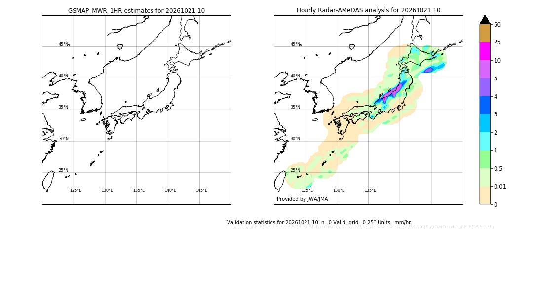 GSMaP MWR validation image. 2026/10/21 10