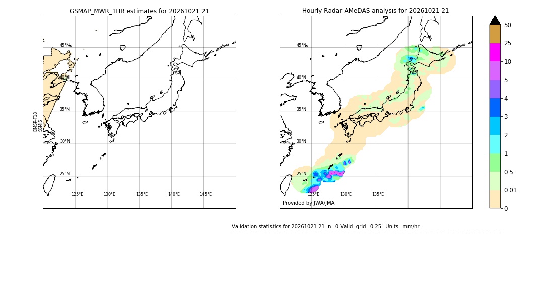 GSMaP MWR validation image. 2026/10/21 21