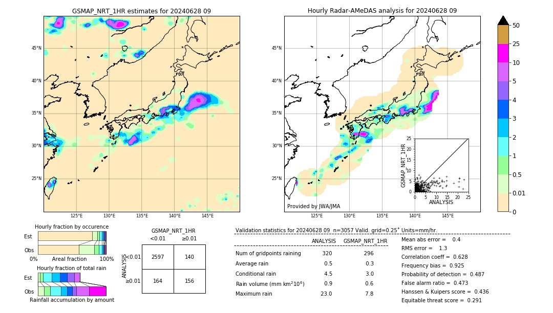 GSMaP NRT validation image. 2024/06/28 09